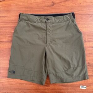 North Face Cargo Shorts Mens Size 34 Hiking Outdoors 9" Inseam Army Olive Green